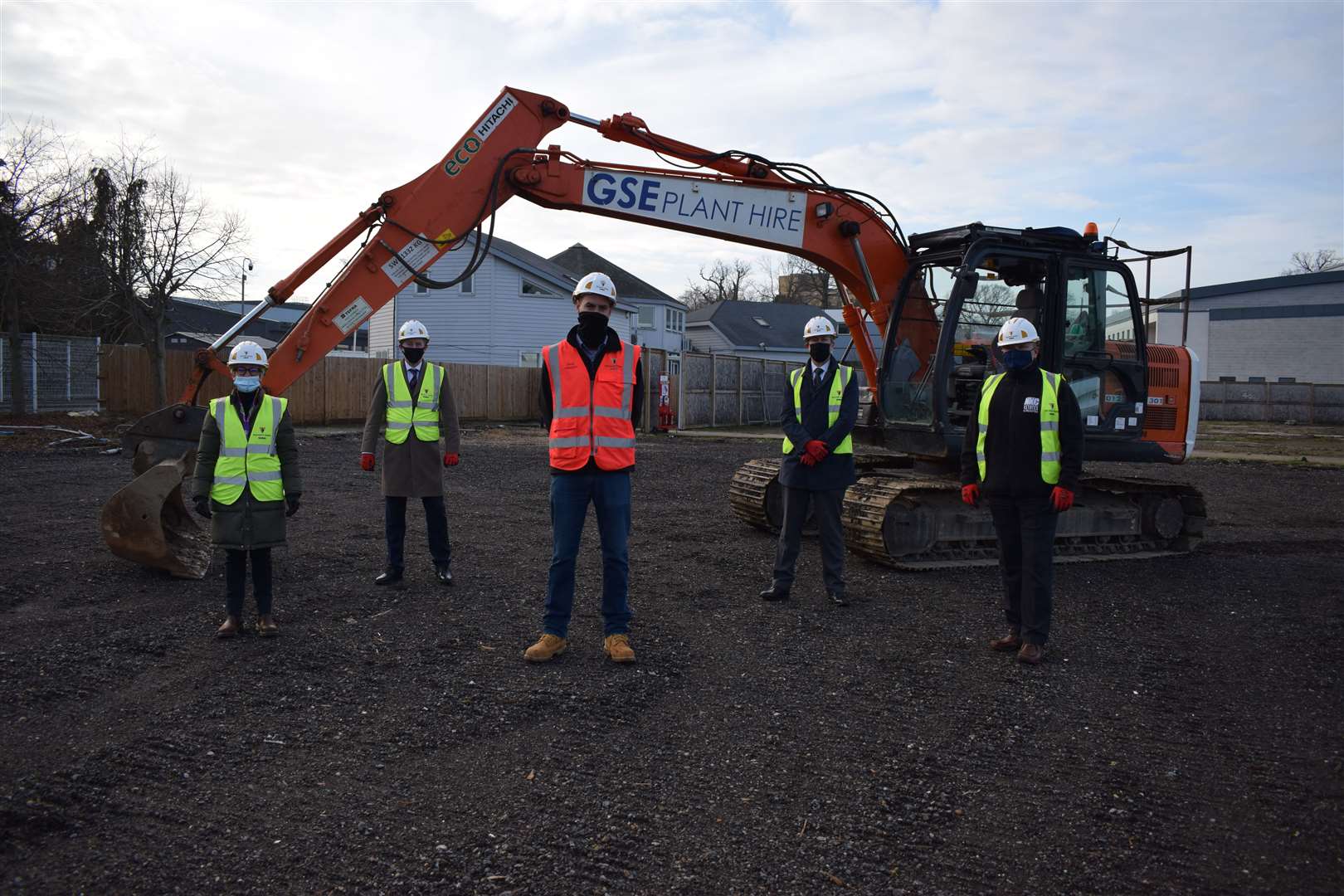 From left: NKC Dartford principal Lindsey O’Malley, NKC deputy chief executive Lawrence Jenkins, Willmott Dixon Construction manager Craig Handley, NKC project director Chris Lydon and NKC facilities manager John Doran