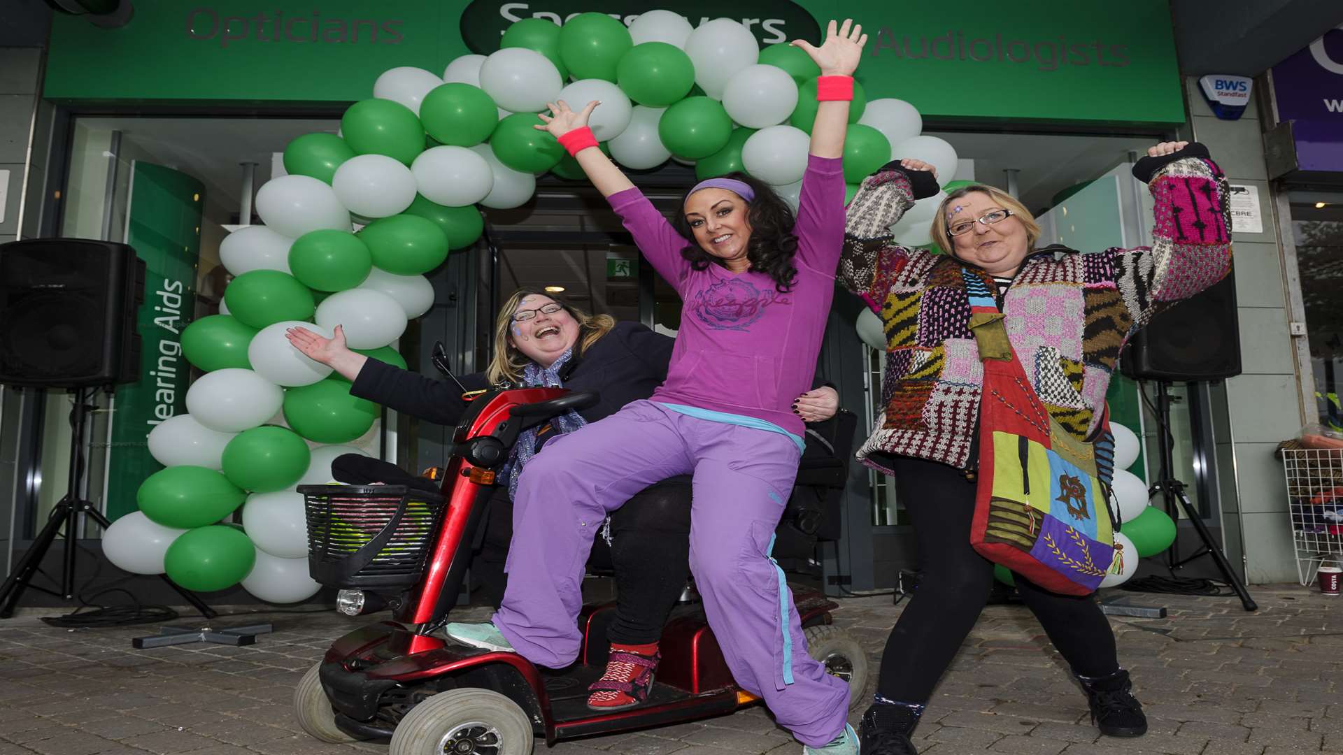 From left, Theresa Woodbridge, zumba coach Hayley-Jo Whitney and Sarah-Jane Hourigan at the opening of the new branch. Picture: Andy Payton