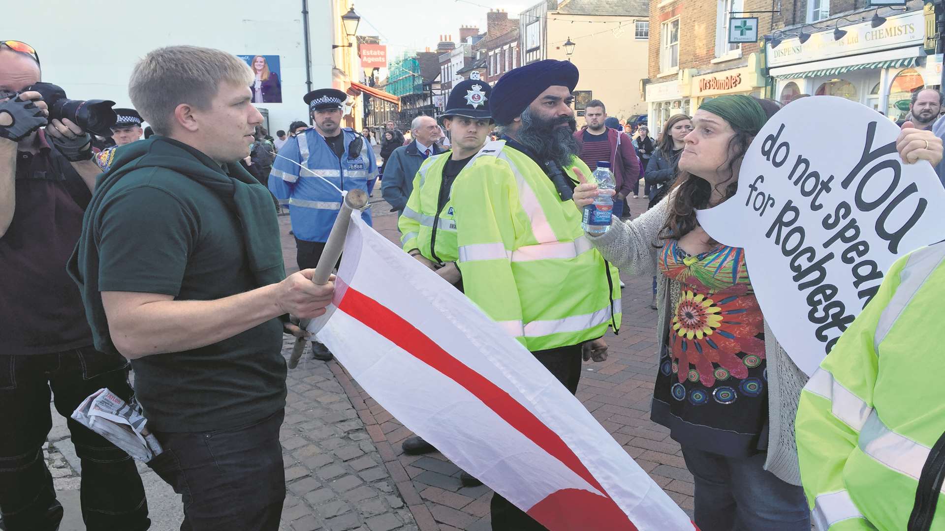 Demonstrators for Britain First recently clashed with anti-fascist protestors in Rochester