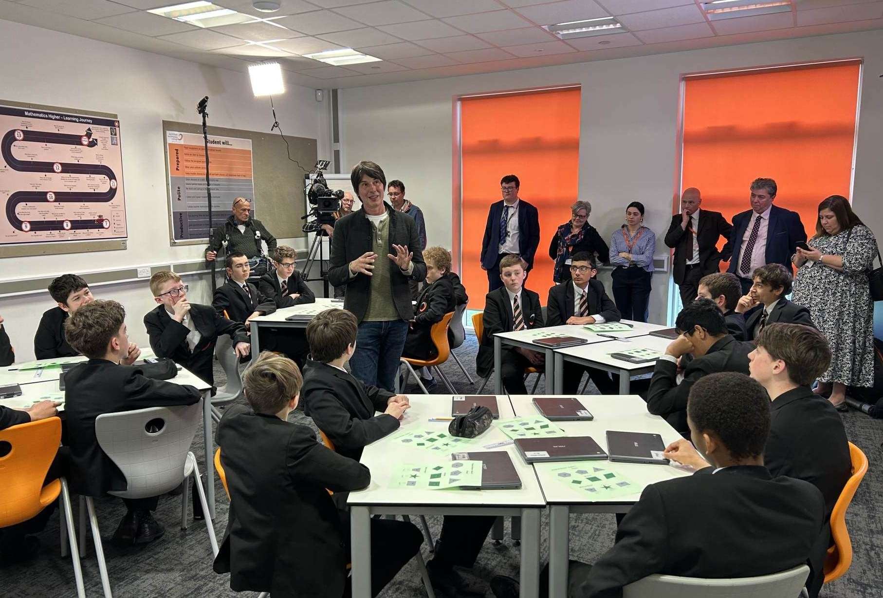 It is proposing to welcome more students each year. The picture shows Brian Cox teaching Year 9 at NTC. Picture: L Patla and A Ball