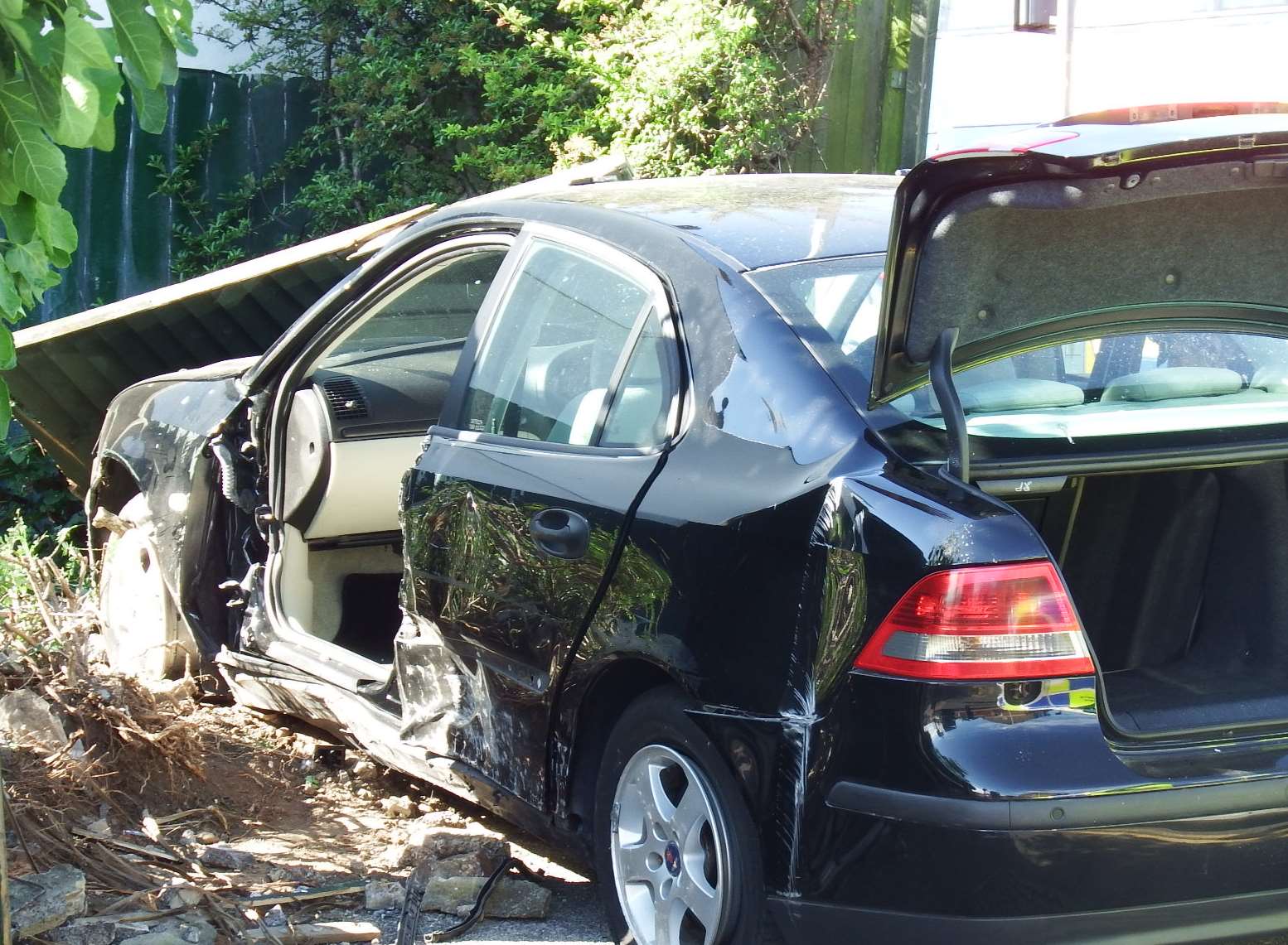 The car was badly damaged. Picture: Mike Pett.