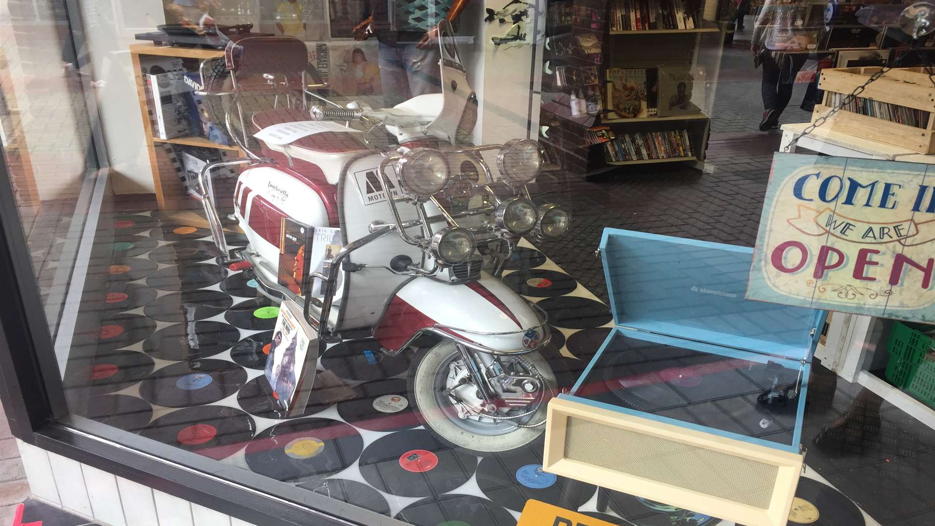 The vinyl floor at The Record Store in Ashford