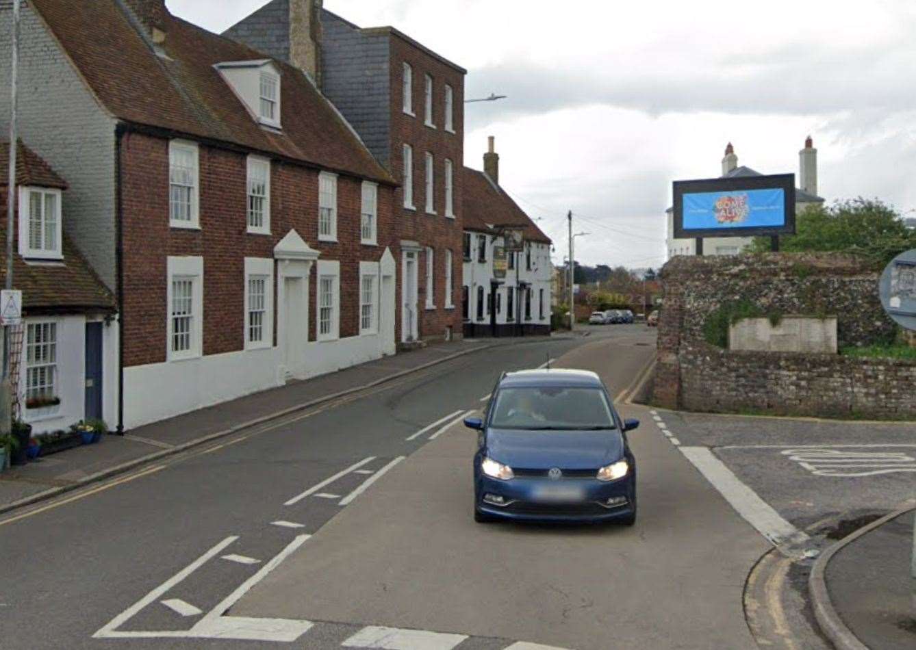 A motorcyclist has been injured after hitting a wall in Manor Road, Sholden near Deal. Picture: Google