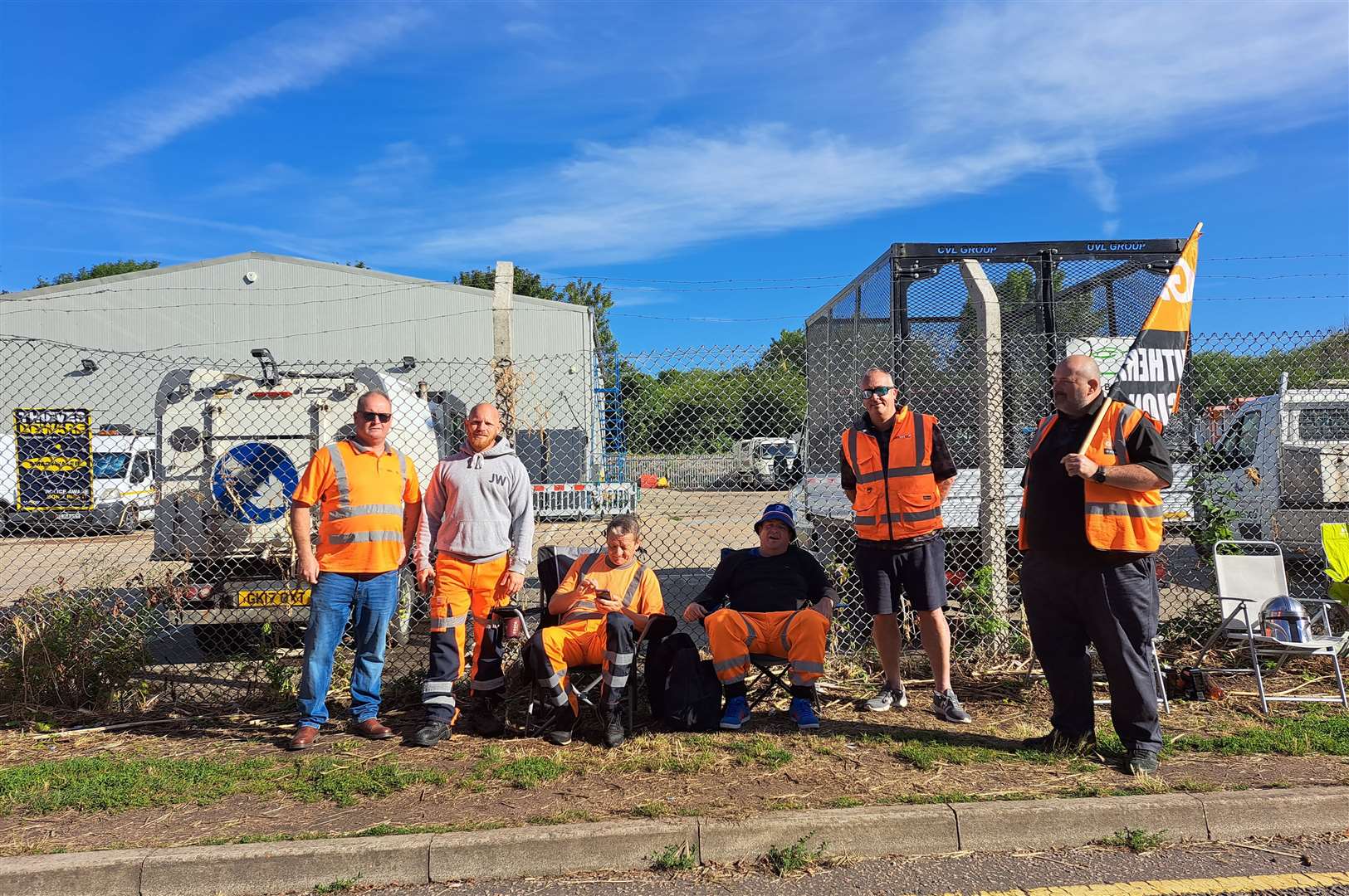 Canenco workers on the picket line in Wincheap, Canterbury