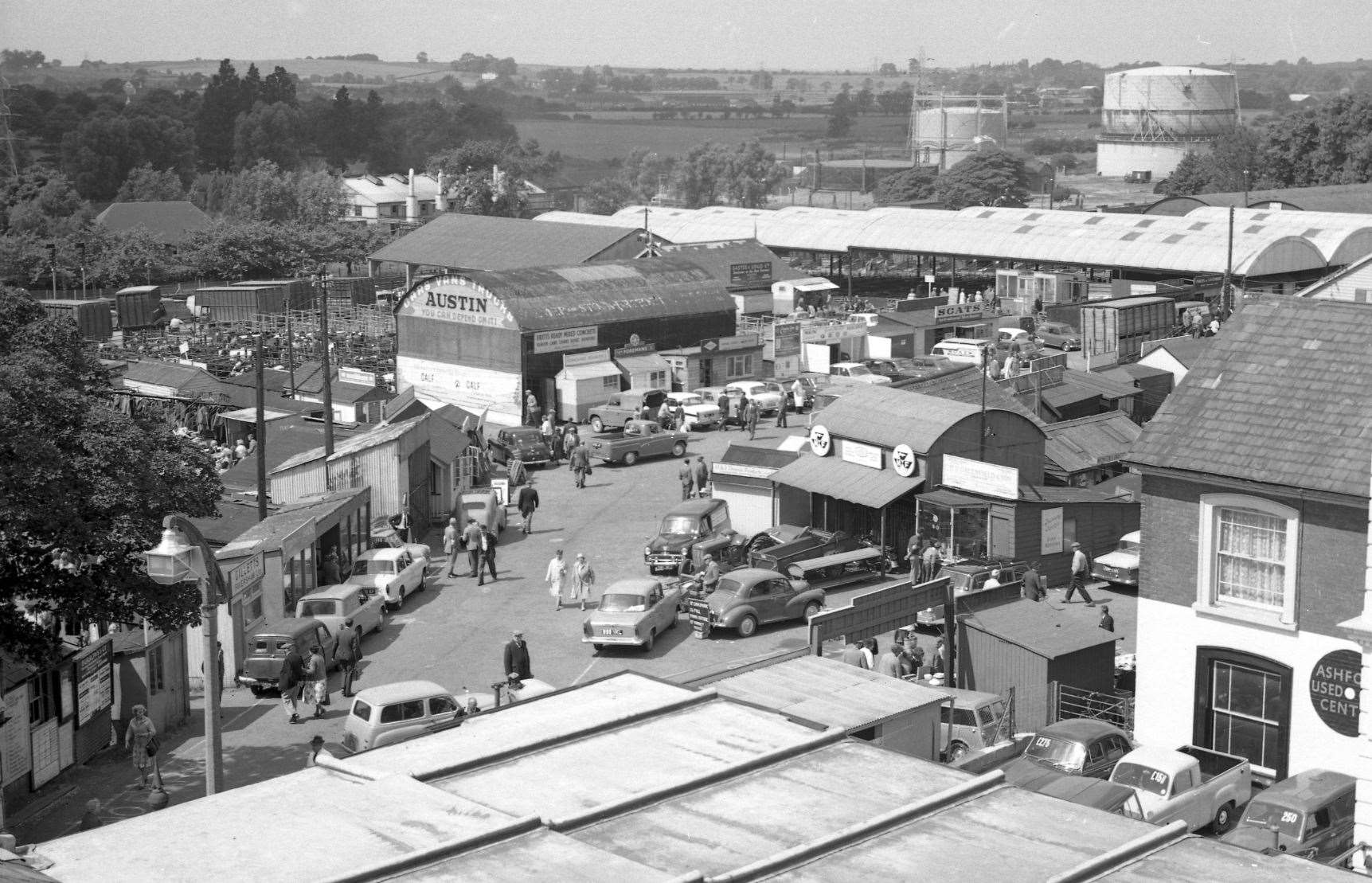 A 1965 view showing a bustling Ashford market when it was based in Elwick Road. The site is now home to the £75m Elwick Place leisure complex. Picture: Steve Salter