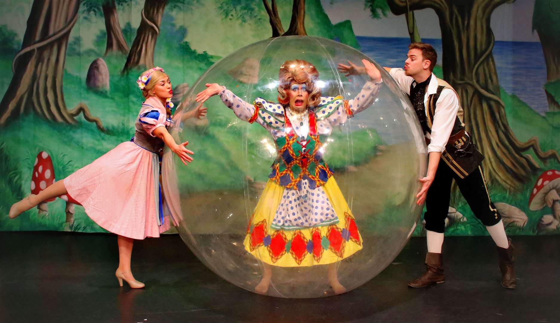 Mama G, aka Robert Pearce, in rehearsals as Dame Dolly Dumpling for Rapunzel at the Woodville, Gravesend