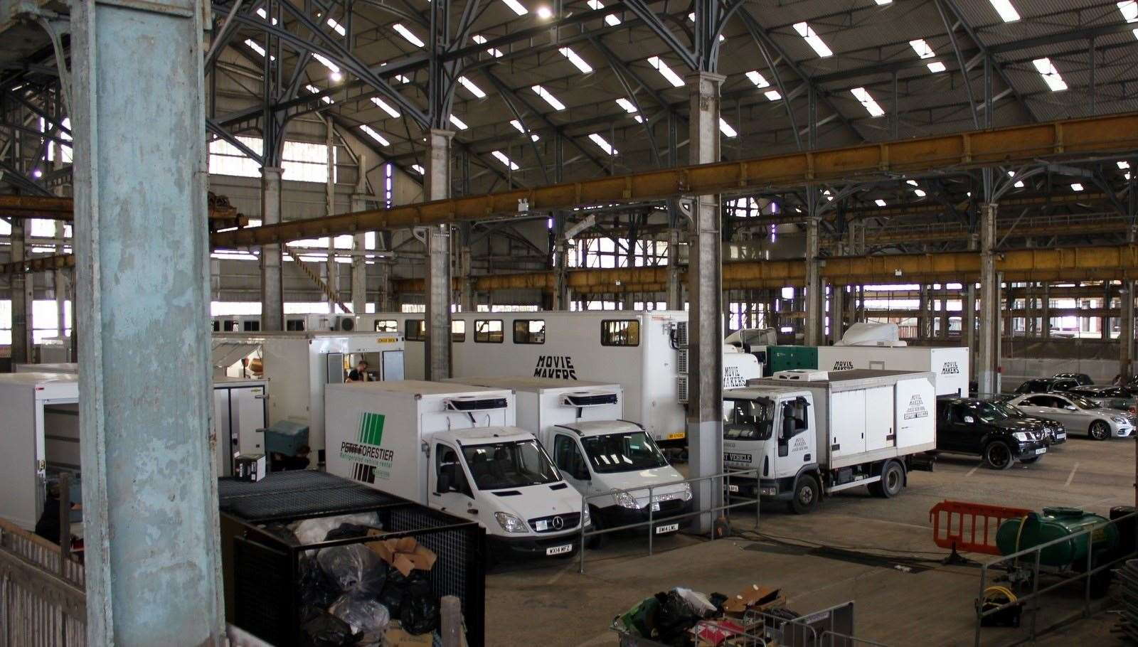 Film crew vans were spotted in the Historic Dockyard, Chatham. Pic: Adrian Griffiths