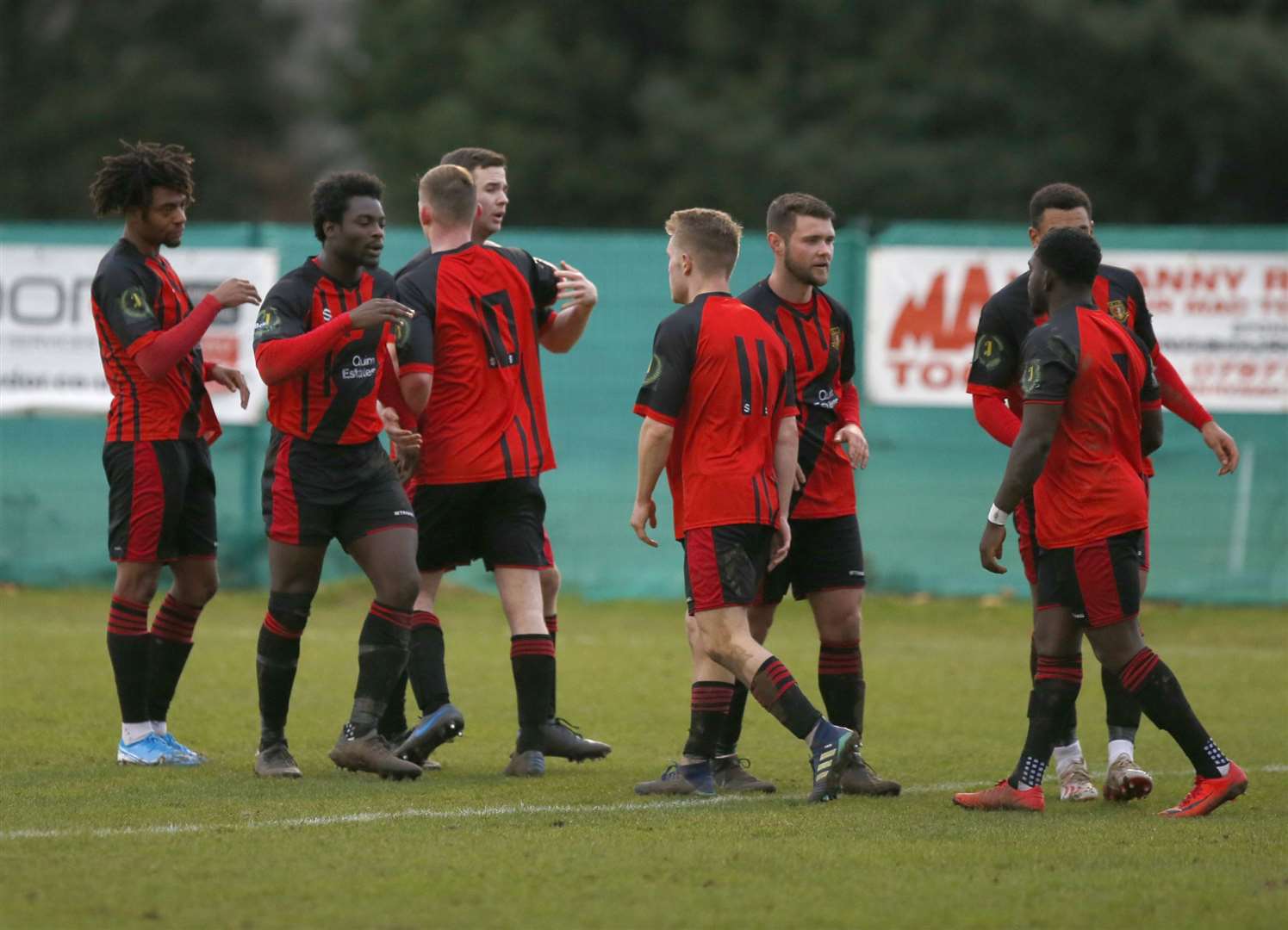 Sittingbourne celebrate their winner against Three Bridges Picture: Andy Jones