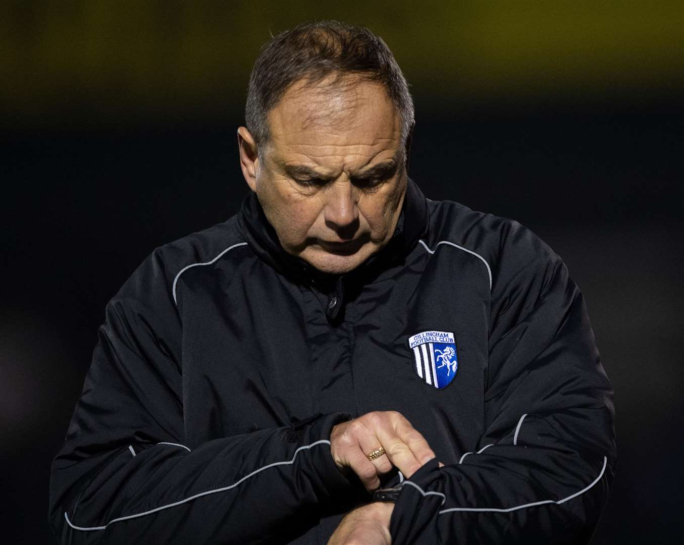 Gills boss Steve Lovell checks how long is left Picture: Ady Kerry