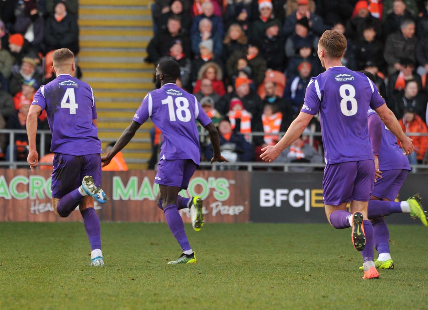 Saidou Khan celebrates his FA Cup wonder goal at Blackpool Picture: Steve Terrell