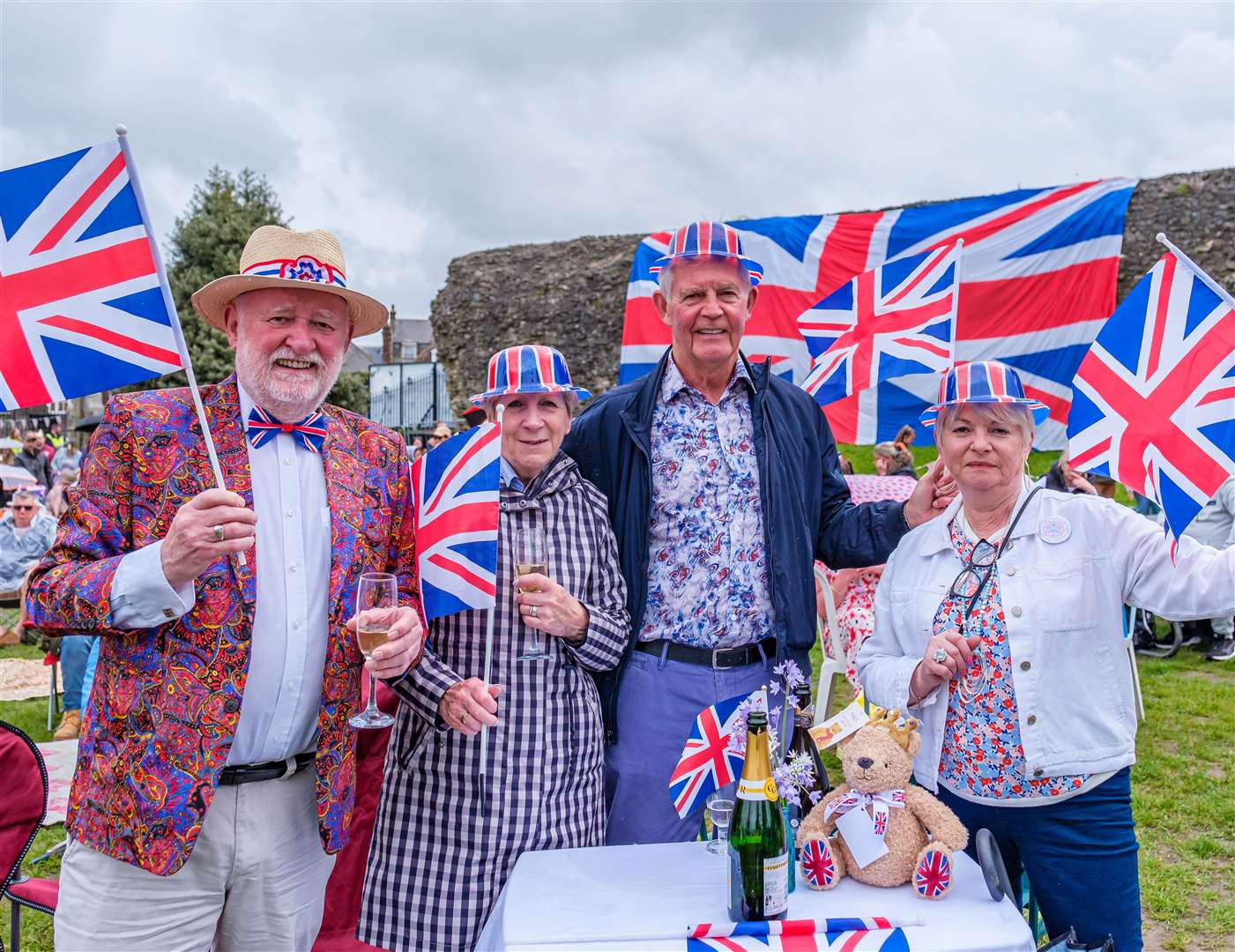 Crowds waved flags. Picture: Steve Hartridge