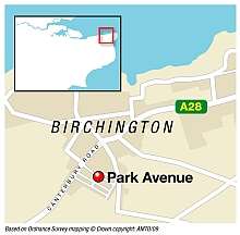 House struck by lightning in Park Avenue, Birchington. Graphic: Ashley Austen