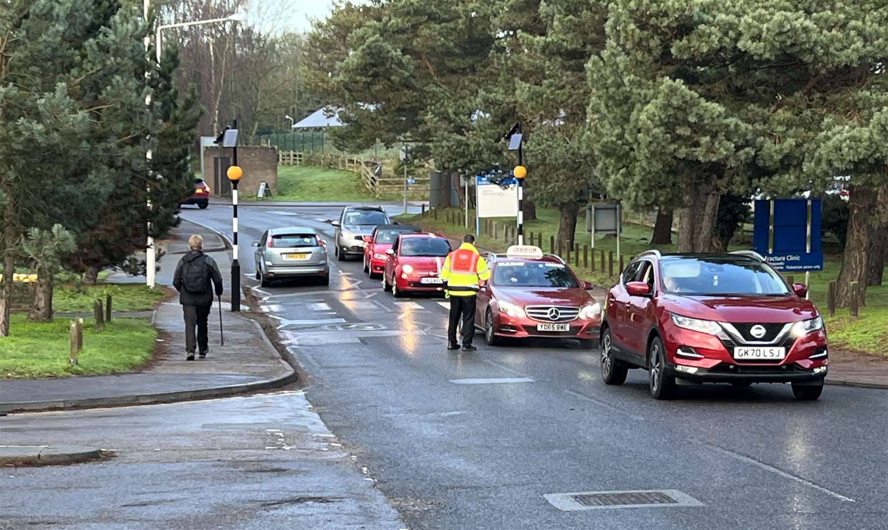 Drivers are turned away from the main hospital car park when they arrive at the William Harvey. Picture: Barry Goodwin