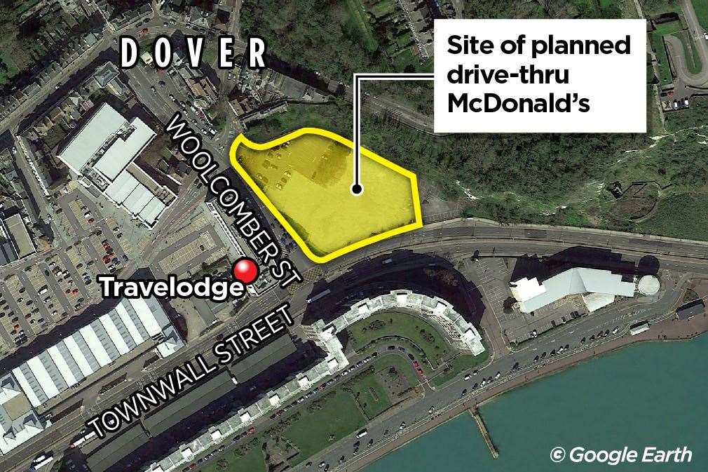 The site is on the corner of Townwall Street and Woolcomber Street in Dover