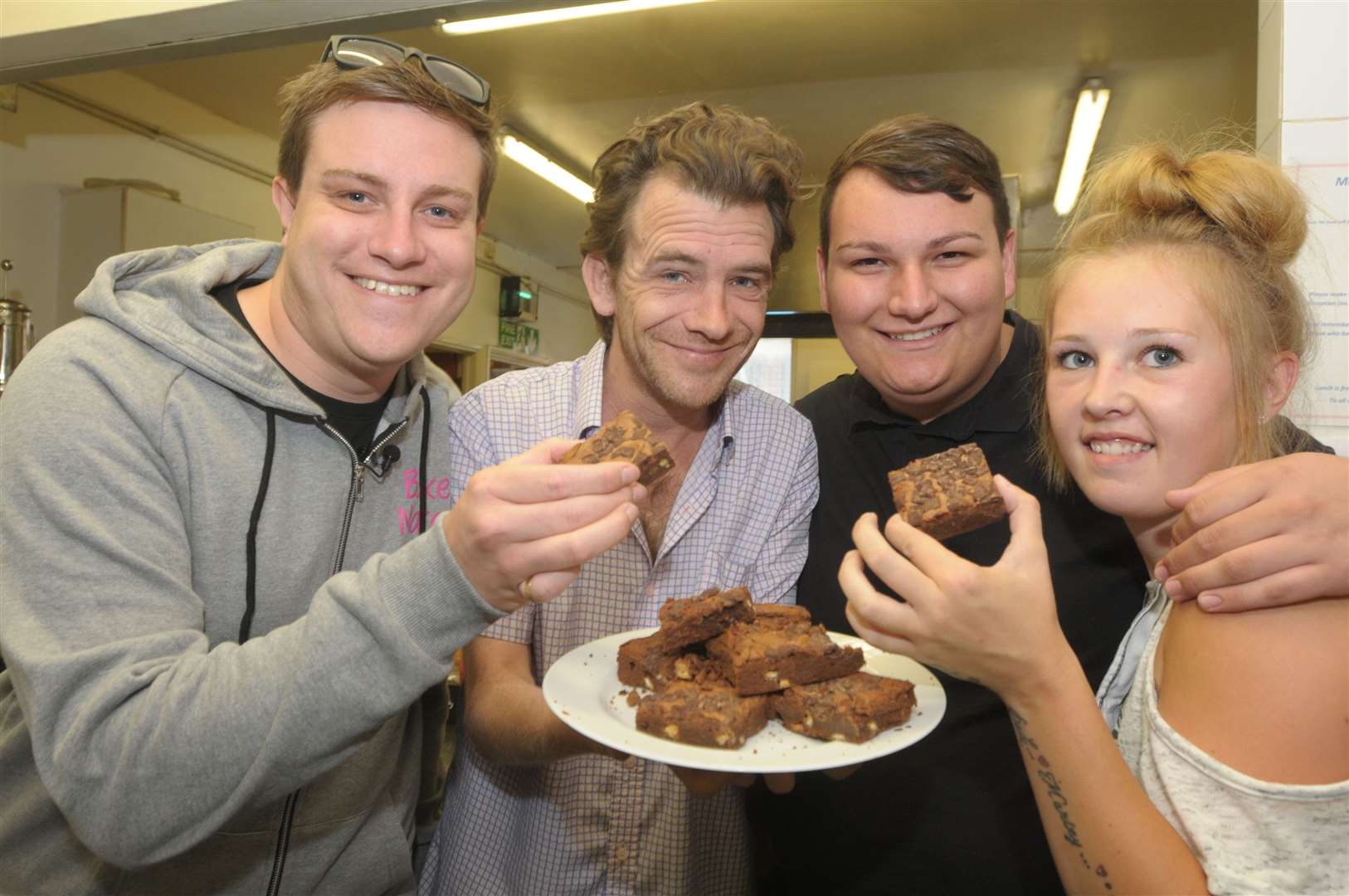 James Duff (middle) in 2016 at the Catching Lives centre in Canterbury