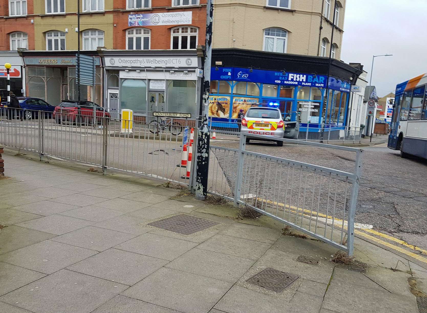 Canterbury Road was closed after the two-car collision