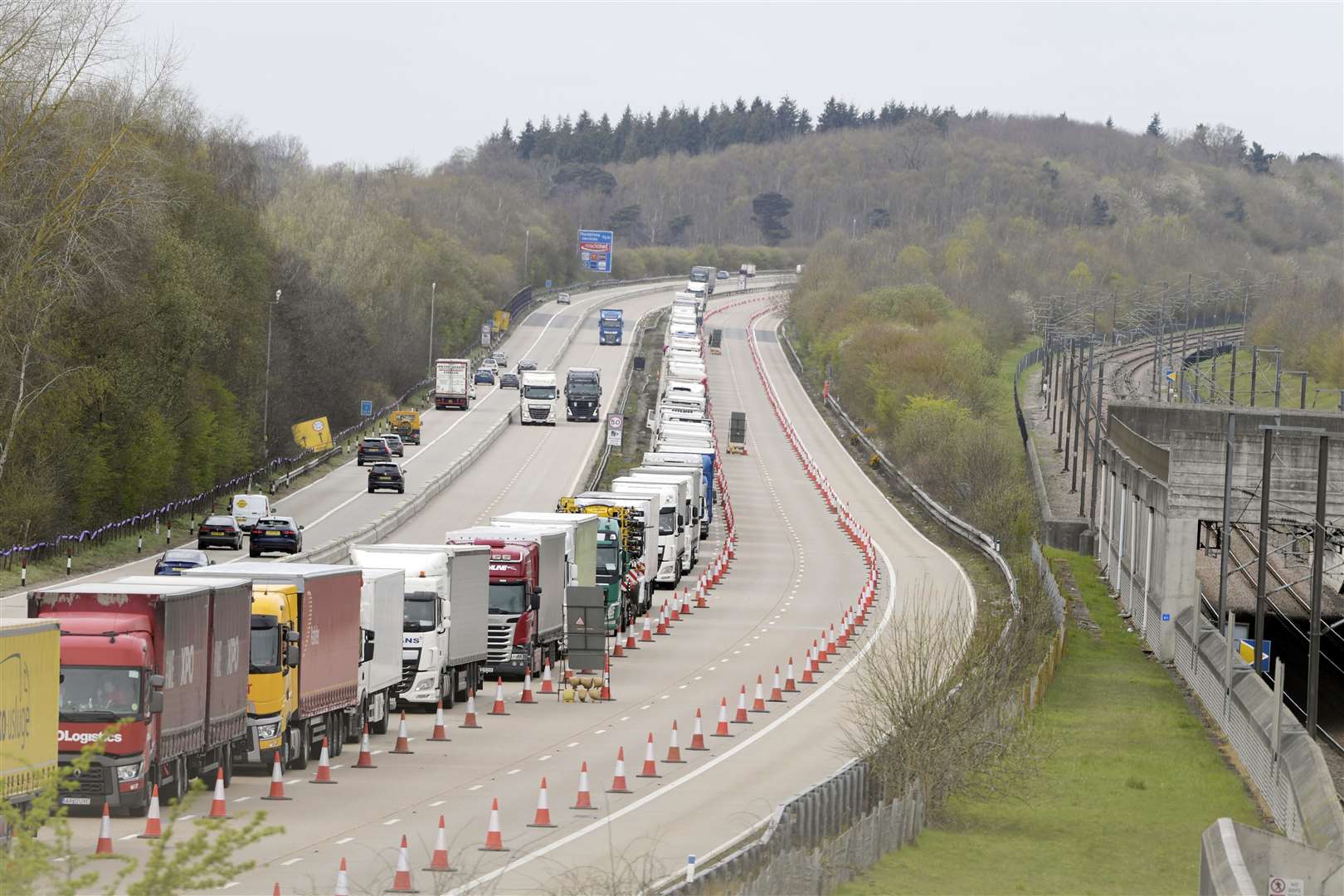 Operation Brock on the M20 at Harrietsham