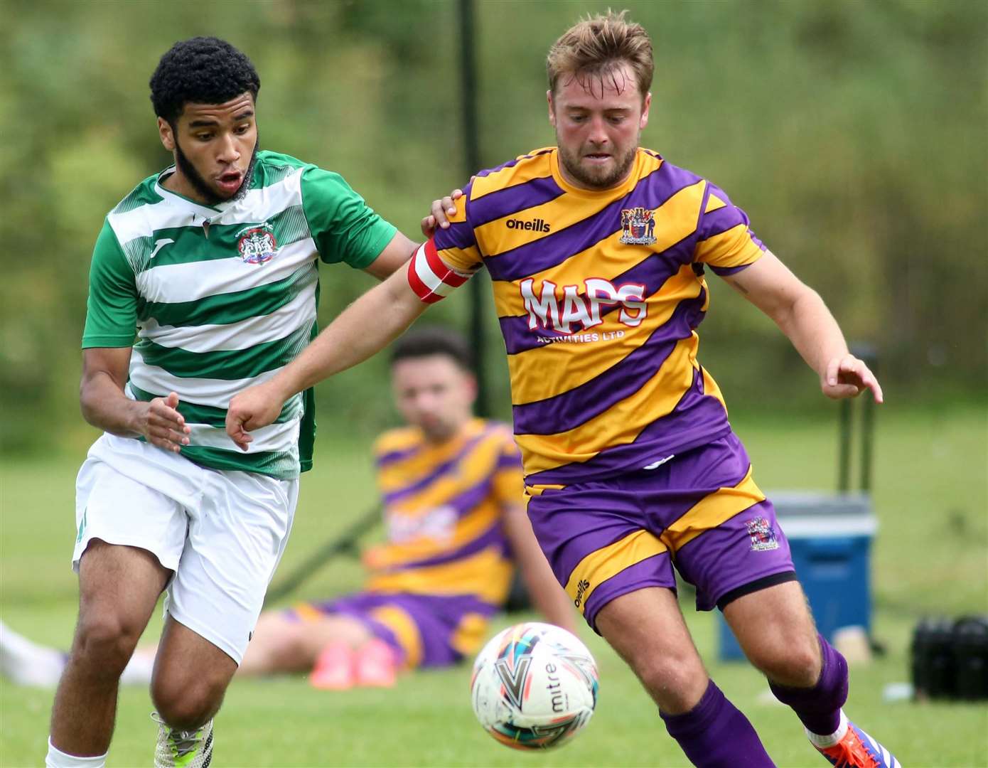 Macauley Murray in possession for Deal Town in last Saturday’s 3-1 friendly victory at Corinthian. Picture: Paul Willmott