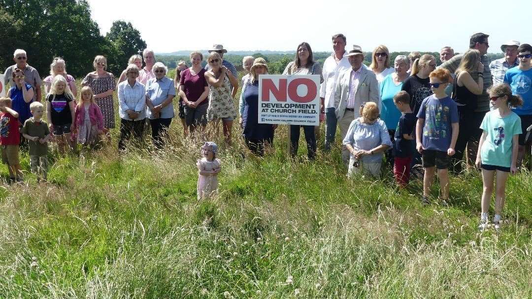 Villagers in High Halden are opposing a housing development near the church (13225726)