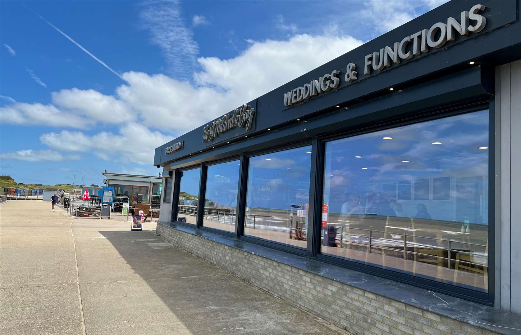 St Mildred's Bay bar and bistro sits right alongside the promenade at Westgate-on-Sea