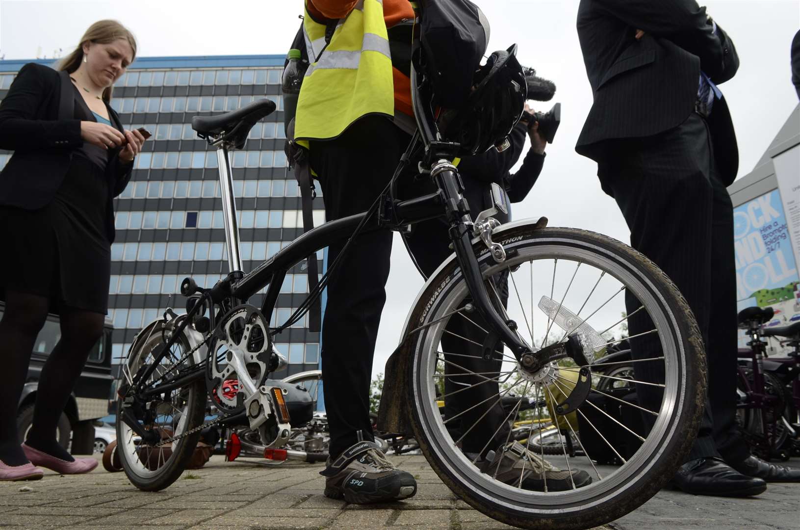 A Brompton bike at Ashford International station in 2013