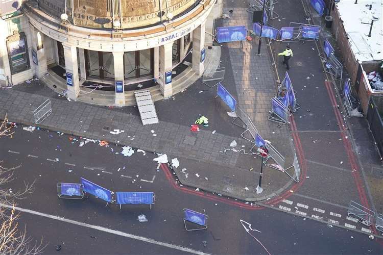 The scene outside Brixton O2 Academy. Picture: James Manning/PA