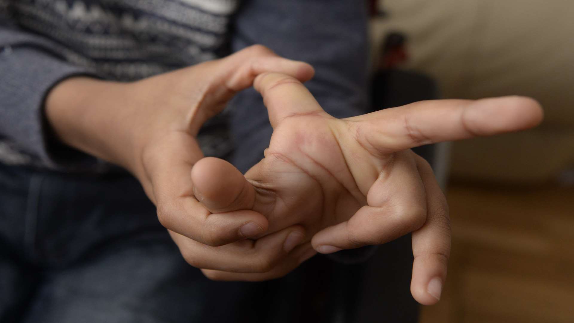 Isaac demonstrating his double joints