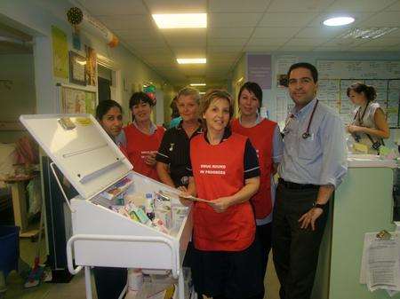 The red tabards worn during drug rounds at QEQM Hospital, Margate.