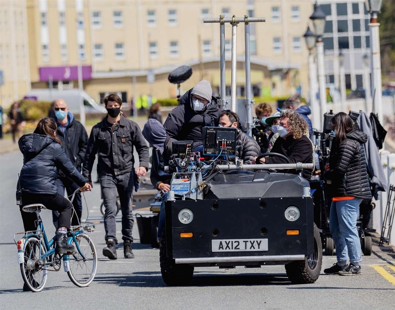 Danny Boyle filming Pistol on Dover seafront. Picture: Stuart Brock