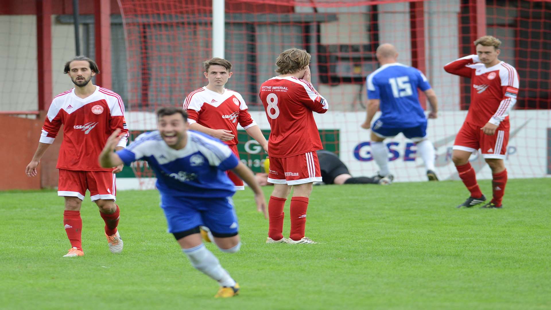 The faces say it all as Hythe crash out of the FA Cup to Chessington & Hook Picture: Gary Browne