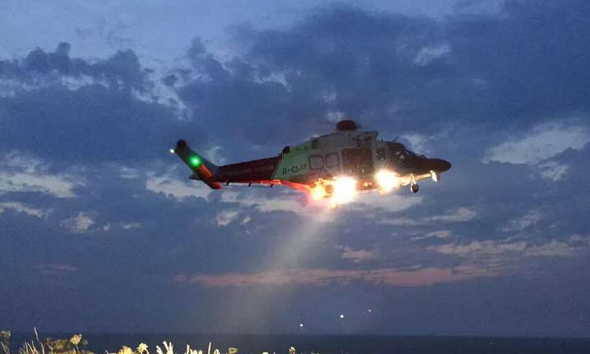 The Coastguard helicopter was involved. stock pic: @DadswellToby