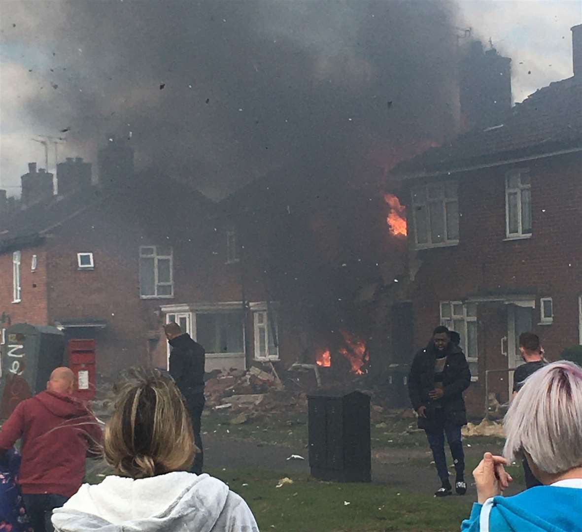 The immediate aftermath of the explosion in Mill View, Willesborough