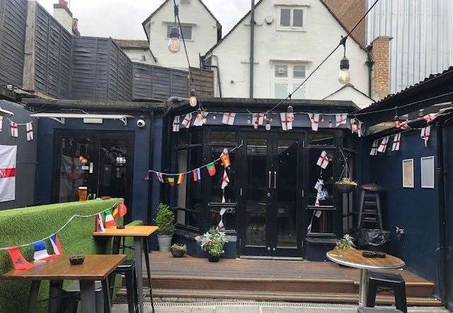 A view of the back of the pub, taken from the courtyard garden