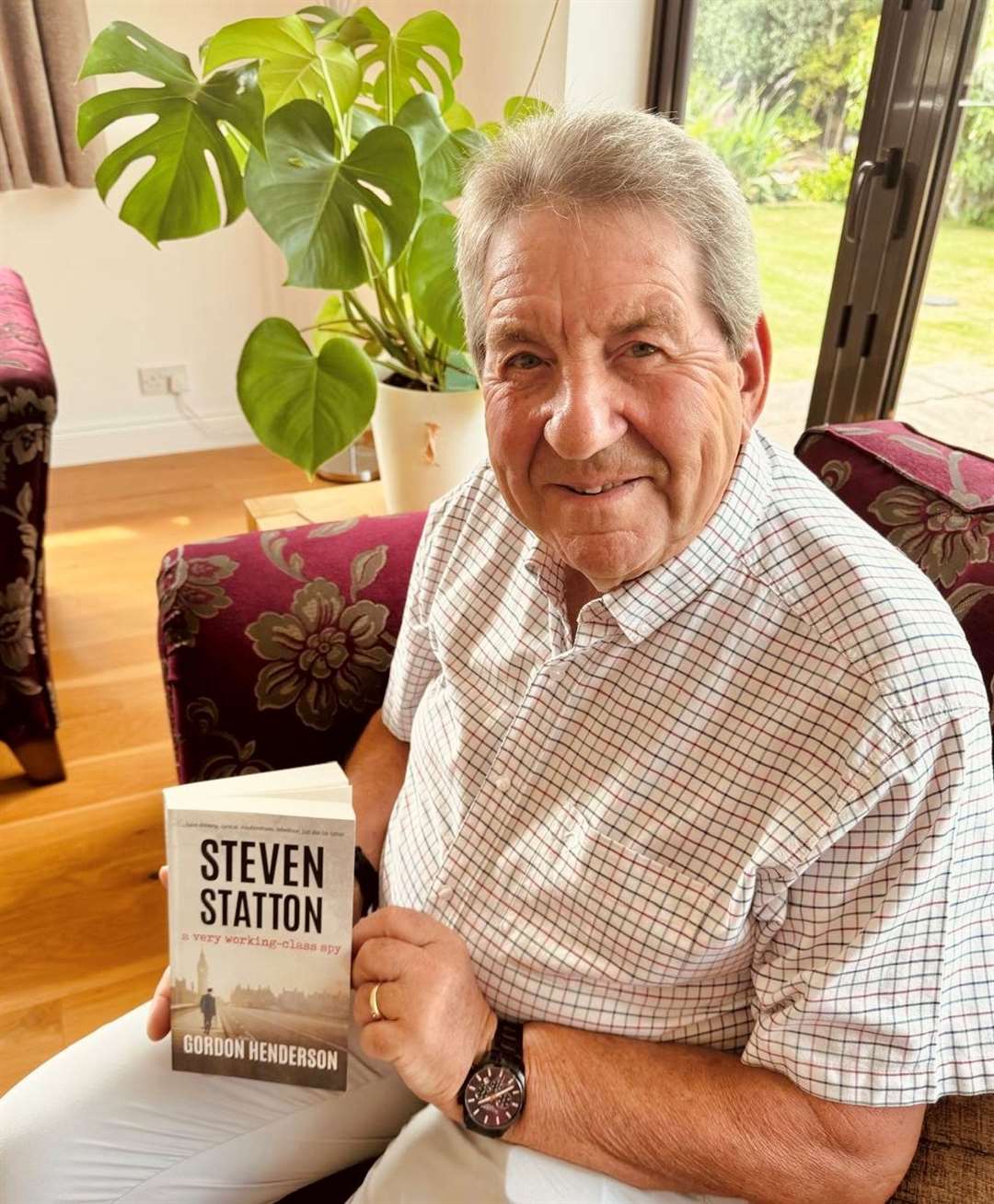 Former Sittingbourne and Sheppey MP Gordon Henderson with his published book 'Steven Statton - a very working-class spy'