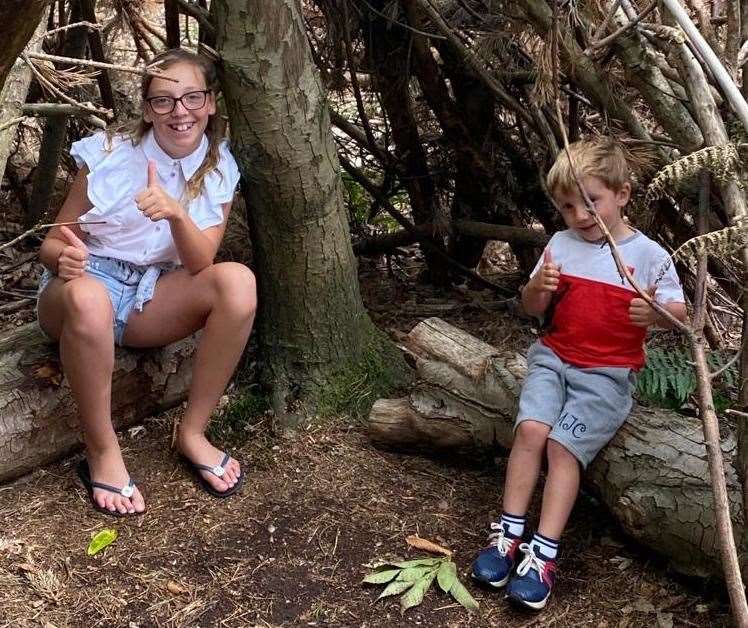 Vicky's children Alexis, 12 and Morgan, 3 exploring Knole Park the day the incident happened