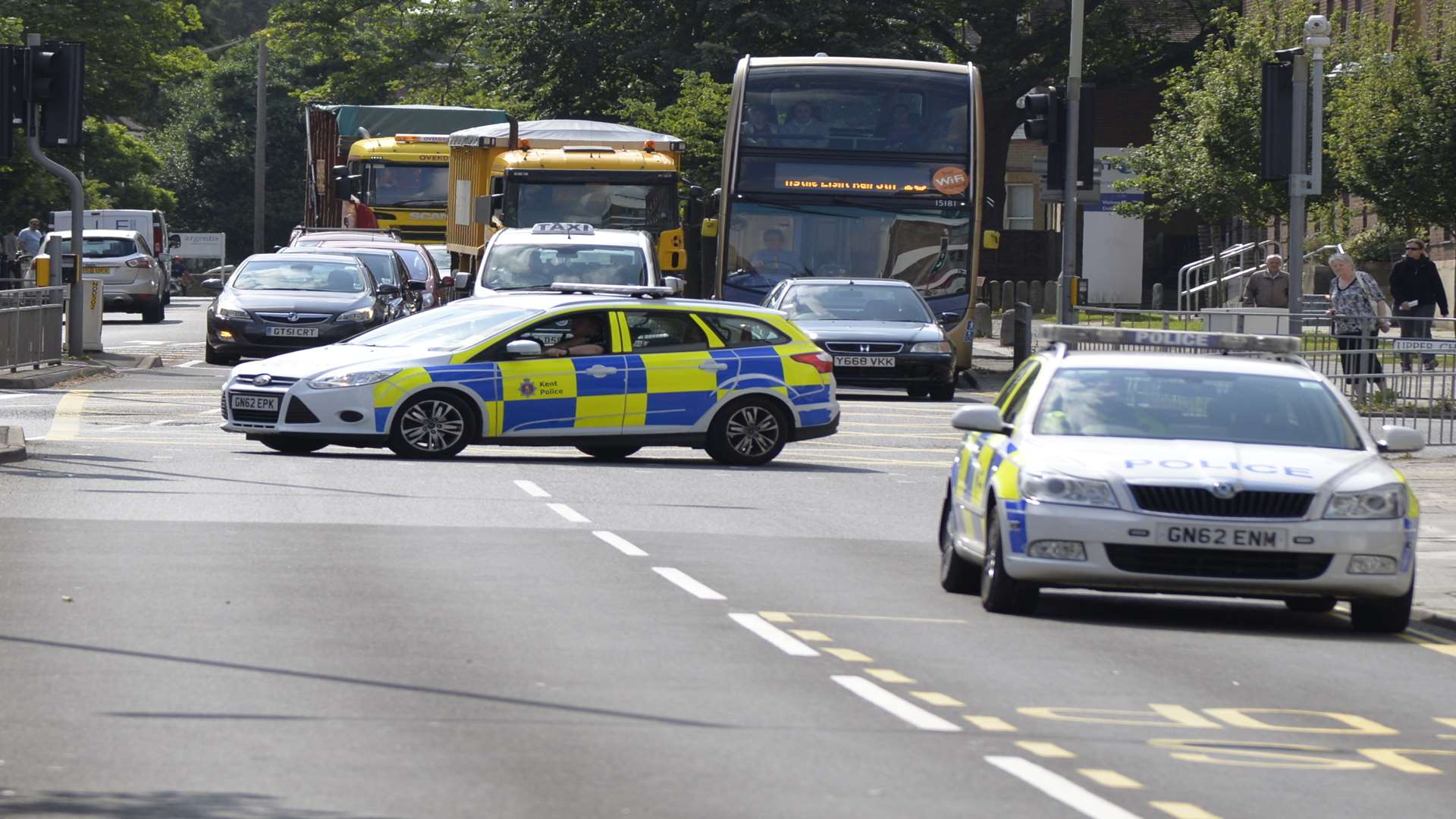 Police closed off the road