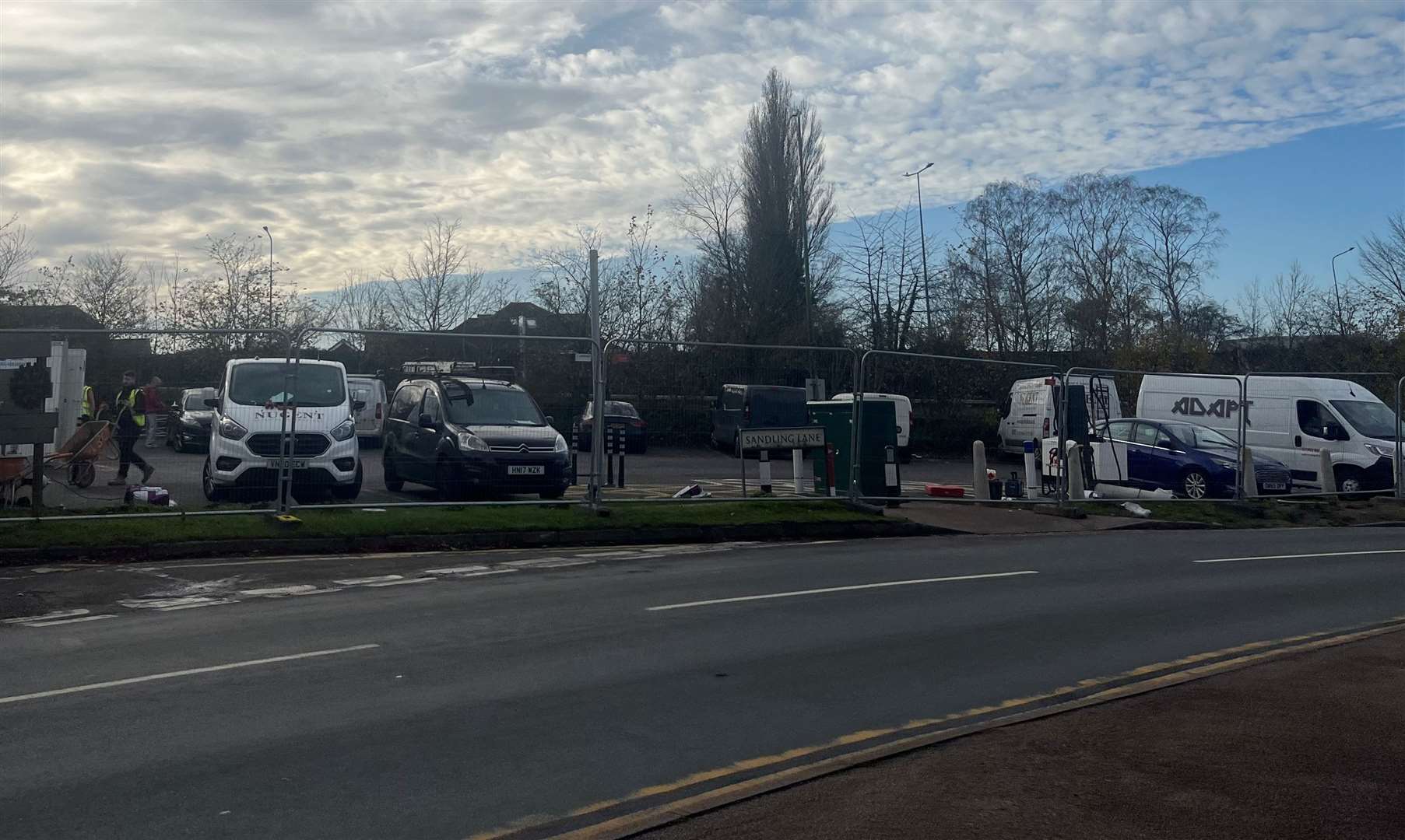 The car park opposite has also been fenced off