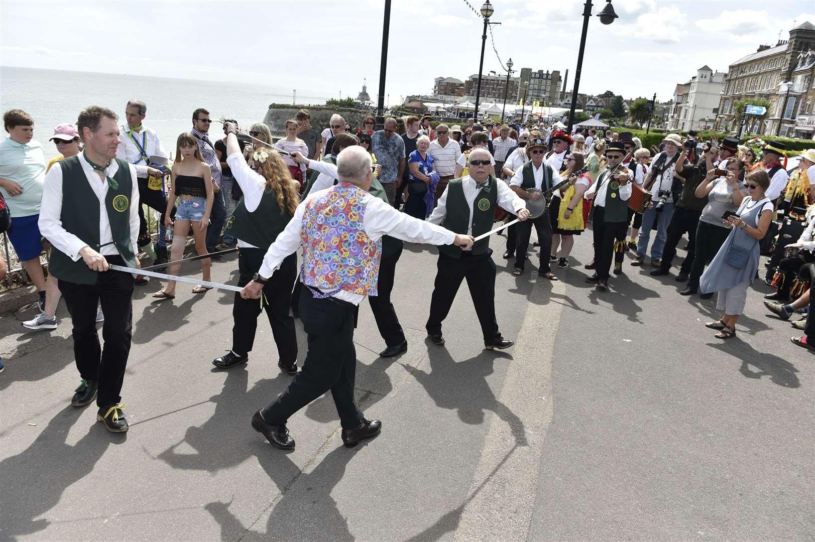 Seafront promenade during Broadstairs Folk Week. Picture: Tony Flashman