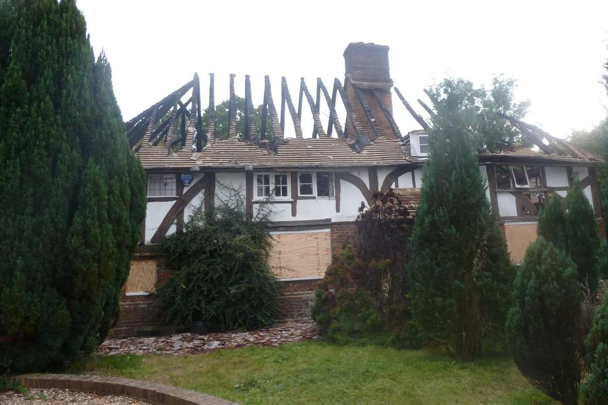 The fire at Minden Hall in Great Chart caused considerable damage and gutted the house