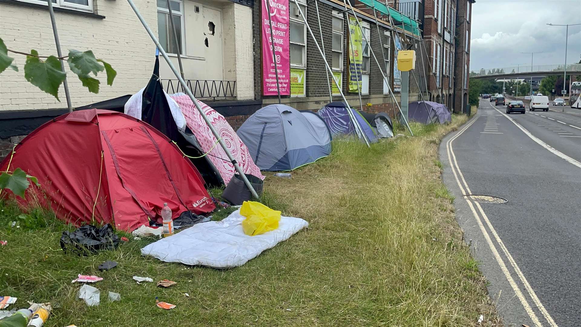 Those living at the encampment on Canterbury’s ring-road have been told tents being lived in will not be removed