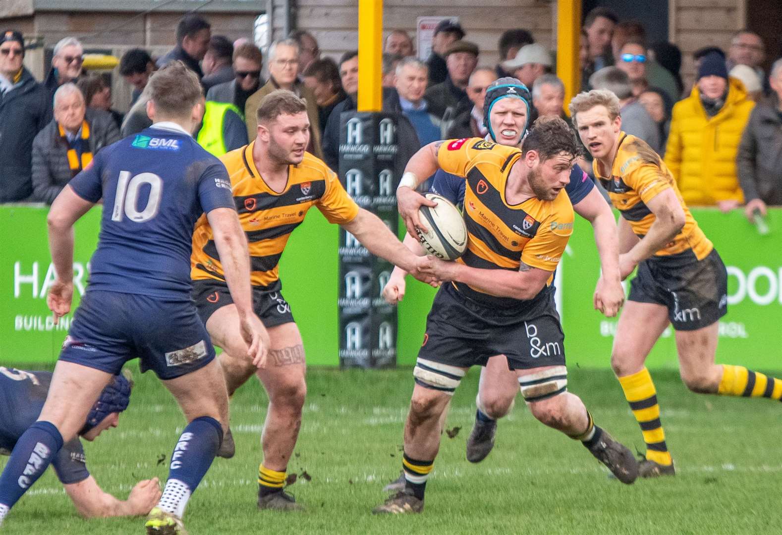 Alex Evans in possession for Canterbury on Saturday. Picture: Phillipa Hilton