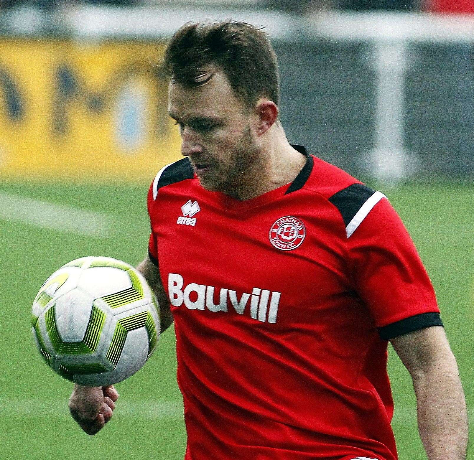 Chatham Town striker Jon Pilbeam Picture: Sean Aidan