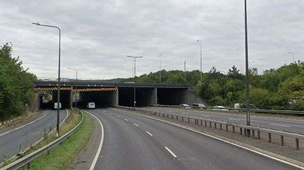 The accident happened on the Chatham-bound side of the A249 near the Running Horse Roundabout in Maidstone. Stock image: Google