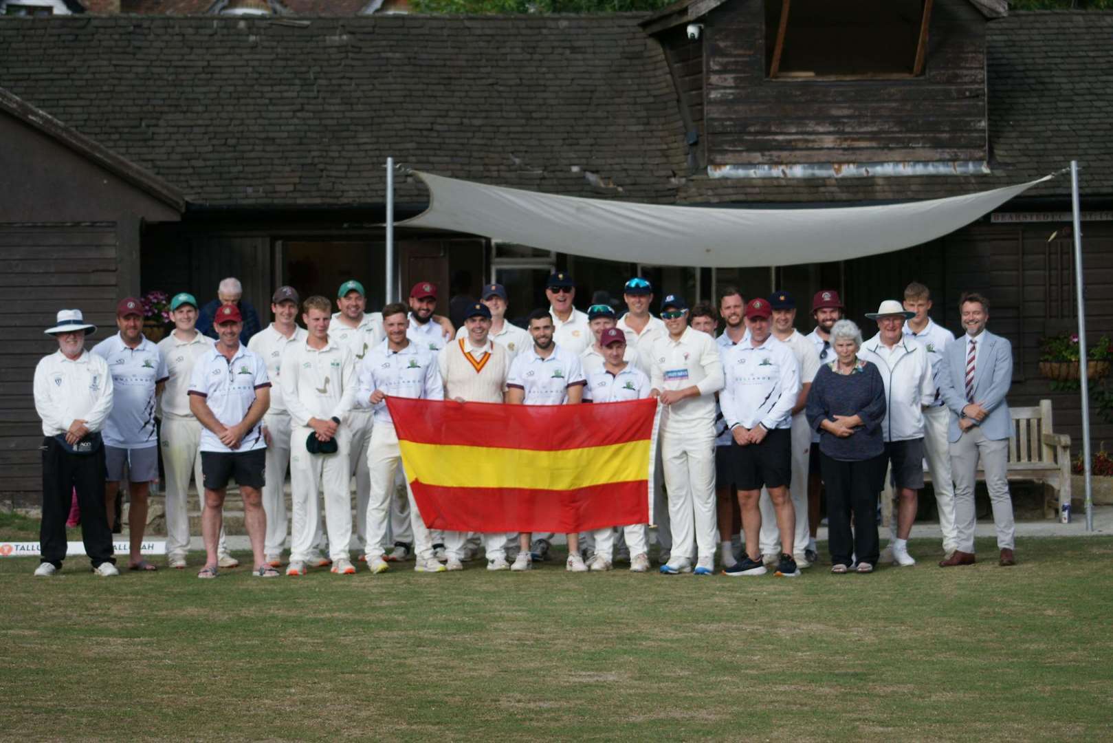 Bearsted and MCC players on Bearsted Green.