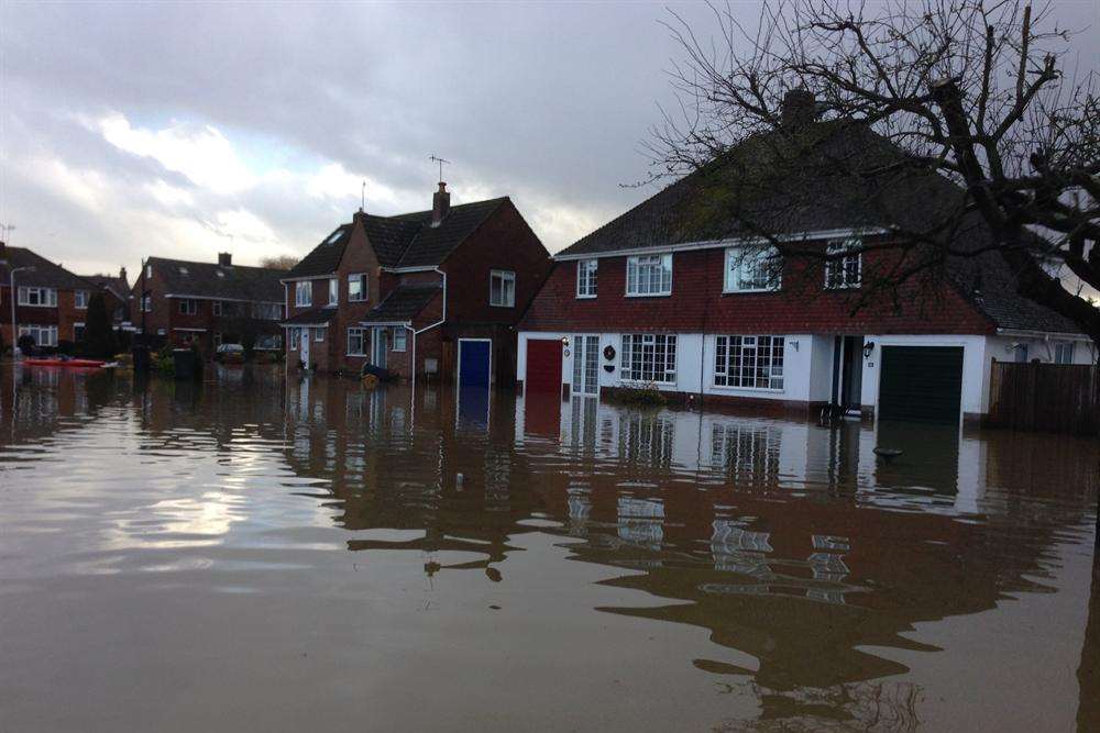 The flooded street at Christmas