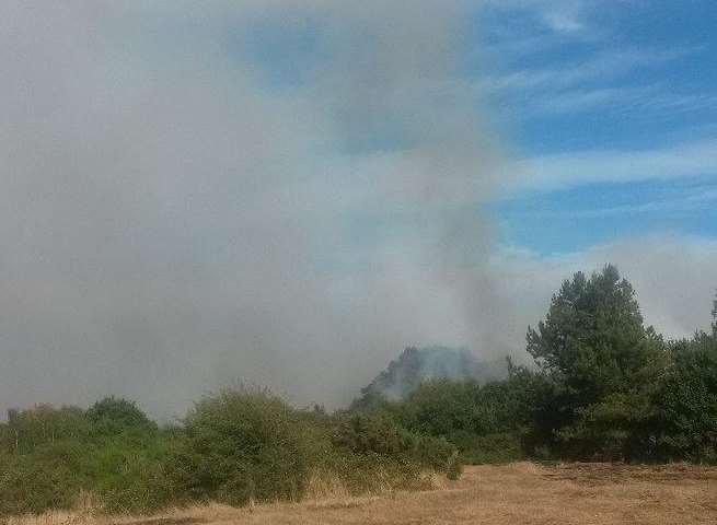 Smoke coming from the Old Park behind Howe Barracks in Canterbury