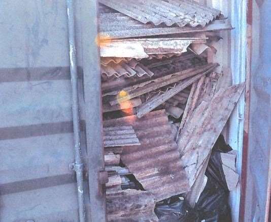 Lee Charles stored harmful asbestos in containers. Picture: Environment Agency