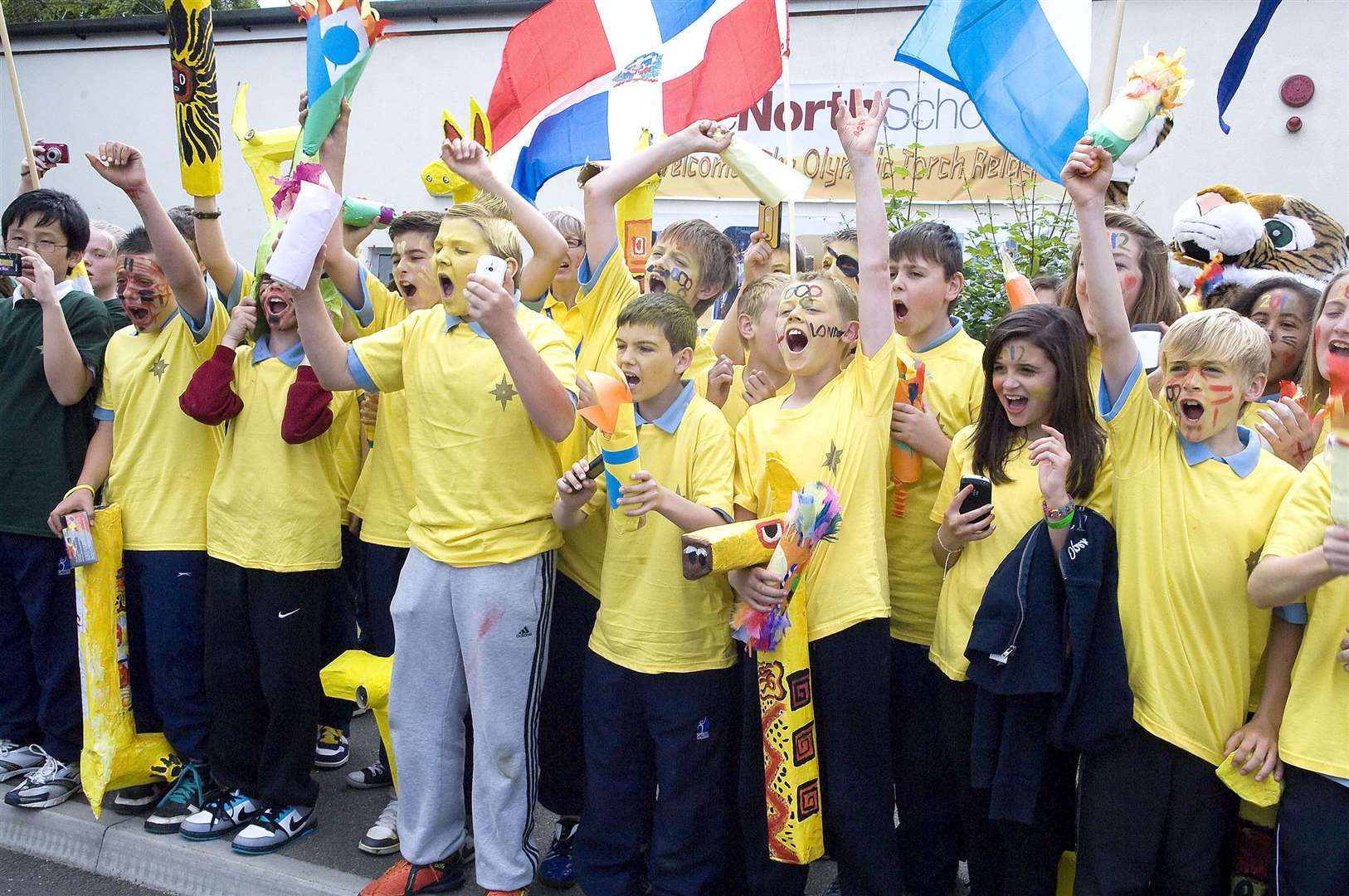 Olympic torch celebrations at the North School, Ashford