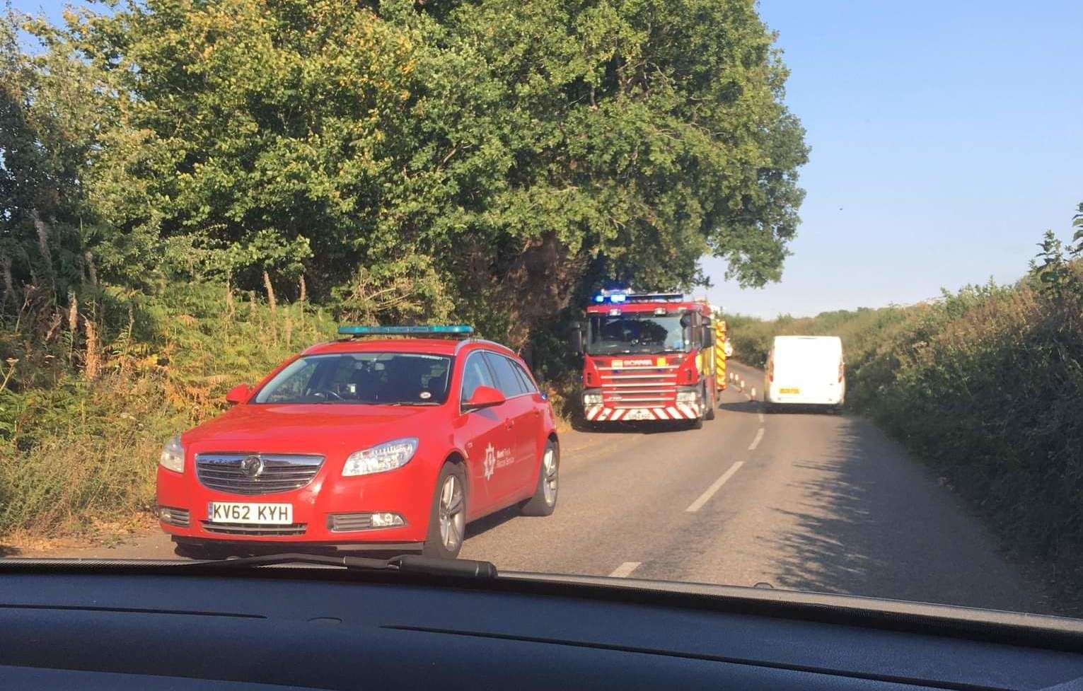 The cause of a large woodland fire at a deer park in Smeeth is not yet known