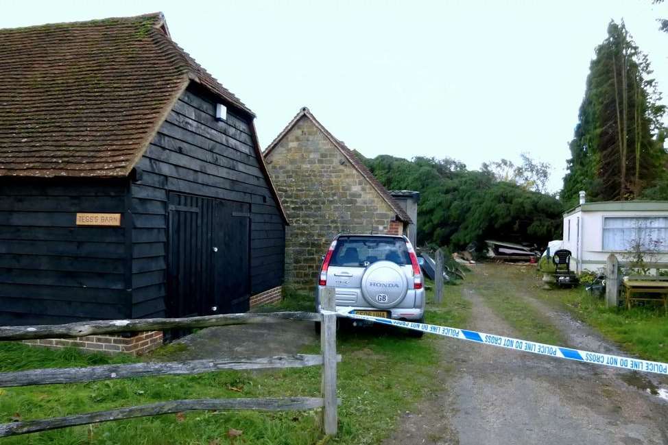 Police tape at the spot where Bethany Freeman was killed when a tree crushed a caravan. Picture: Ben Cusack/SWNS.com